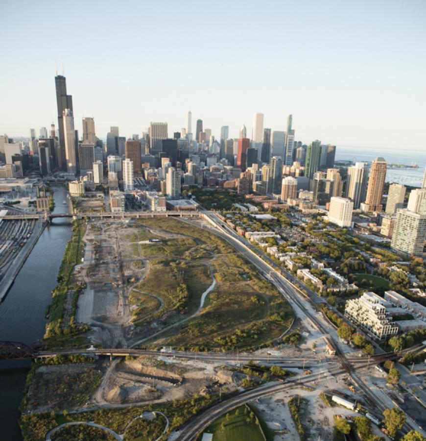 aerial view of the future location of The 78