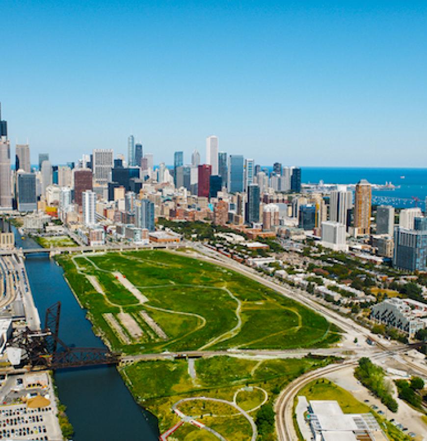 chicago river and future home of the 78