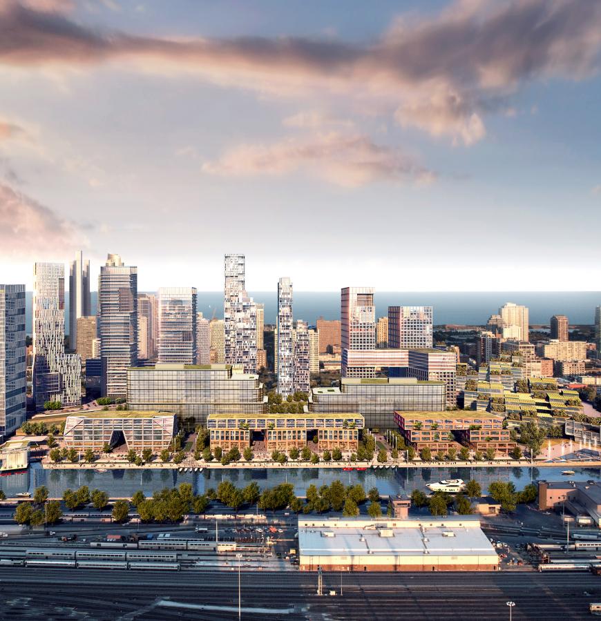 overview of new 78 development from west